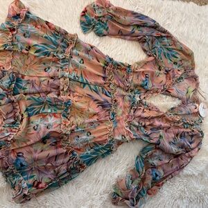 Floral Ruffle Women's Top